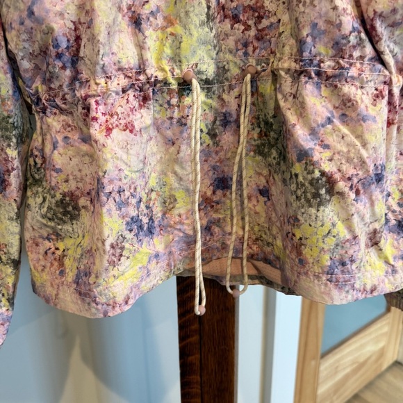 Calia Multicolor Springtime Hooded Windbreaker Water Repellent Jacket Small NEW - Picture 6 of 12
